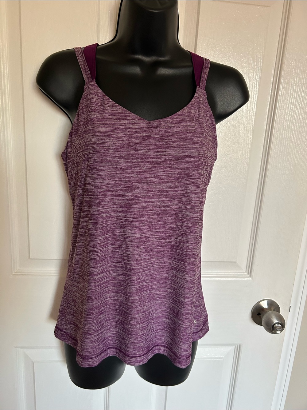 Danskin Purple Space-Dye Double-Strap Tank Top